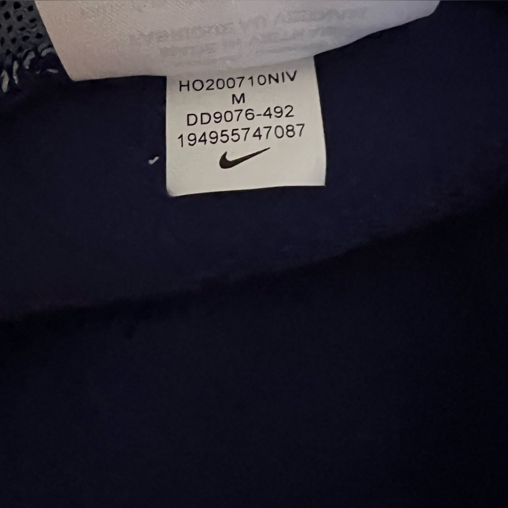 Nike Fleece Jacket Swoosh Sherpa Midnight Navy Oversized Women’s Medium - Picture 16 of 16